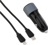 Автомобильное зарядное устройство LDNIO C510Q 2*USB（A,C) Lightning Чёрный C510Q Lightning - фото 2