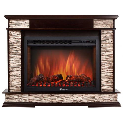 Электрокамин Electrolux Scala 25 камень сланец скалистый бурый/шпон тёмный дуб 