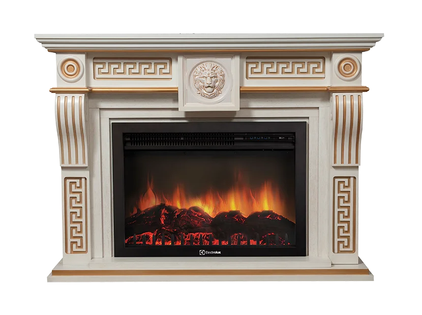 Электрокамин Electrolux Vittoriano 30 Белёный дуб с золотой патиной 