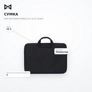 Сумка для ноутбука Miracle 01 15,6" Black - фото 6
