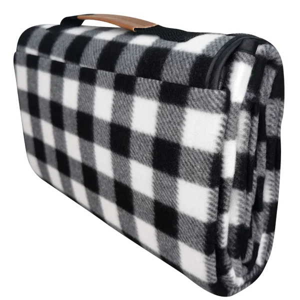 Плед двусторонний в клетку белый - фото 2