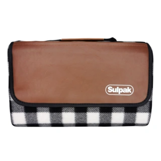 Плед двусторонний в клетку белый