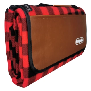 Плед двусторонний в клетку красный