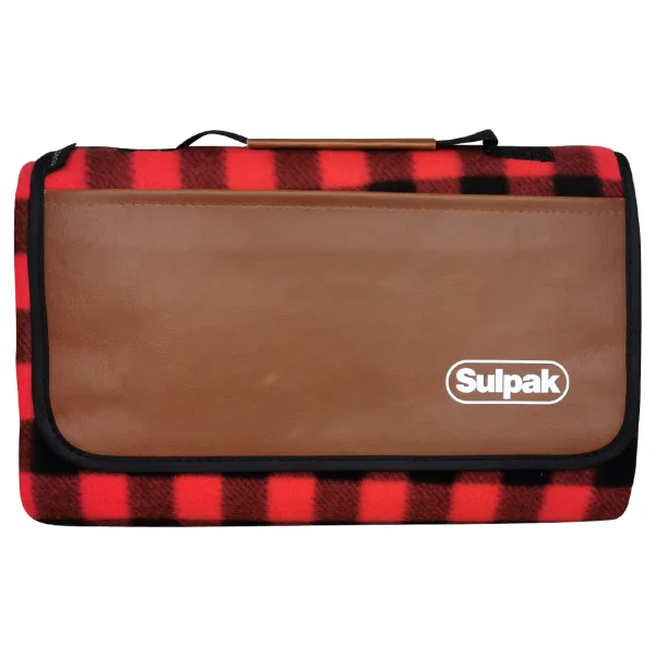 Плед двусторонний в клетку красный - фото 3