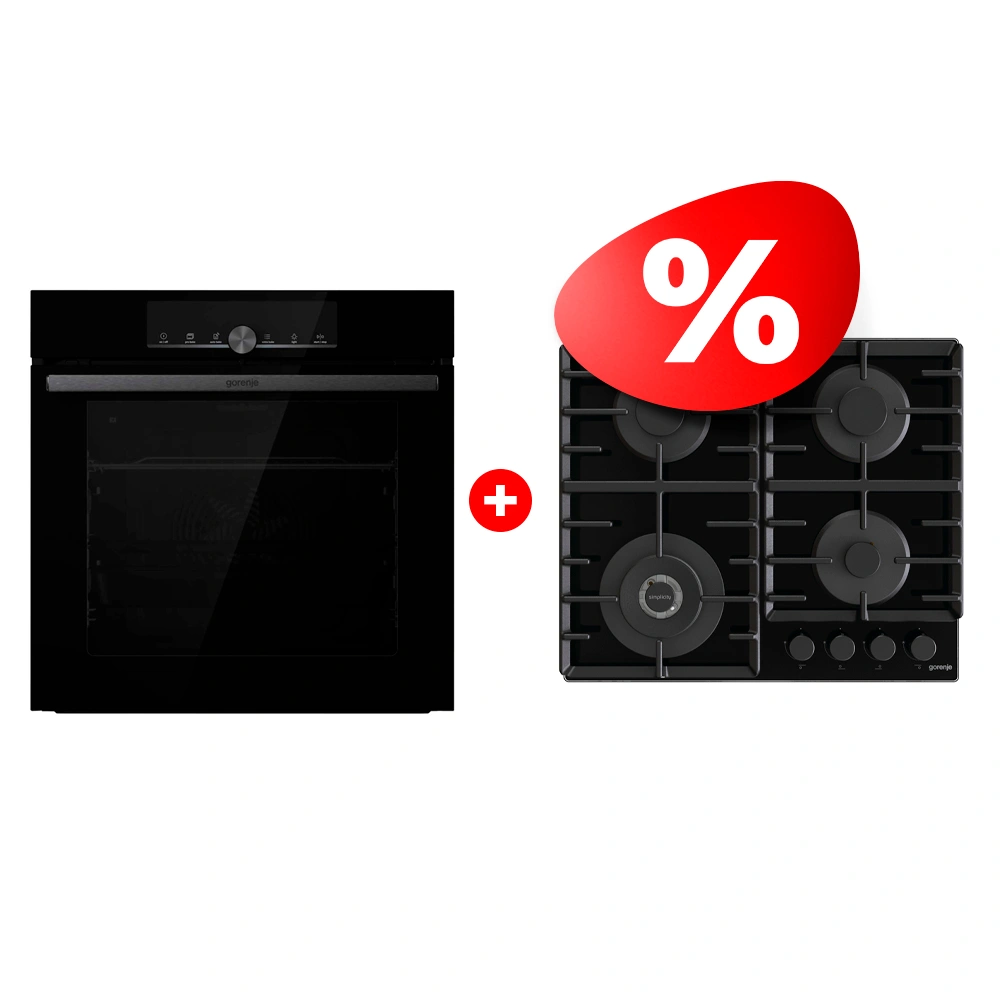 Комплект Газовая варочная поверхность Gorenje GTW642SYB + Встраиваемый духовой шкаф Gorenje BOS6747A01BG 