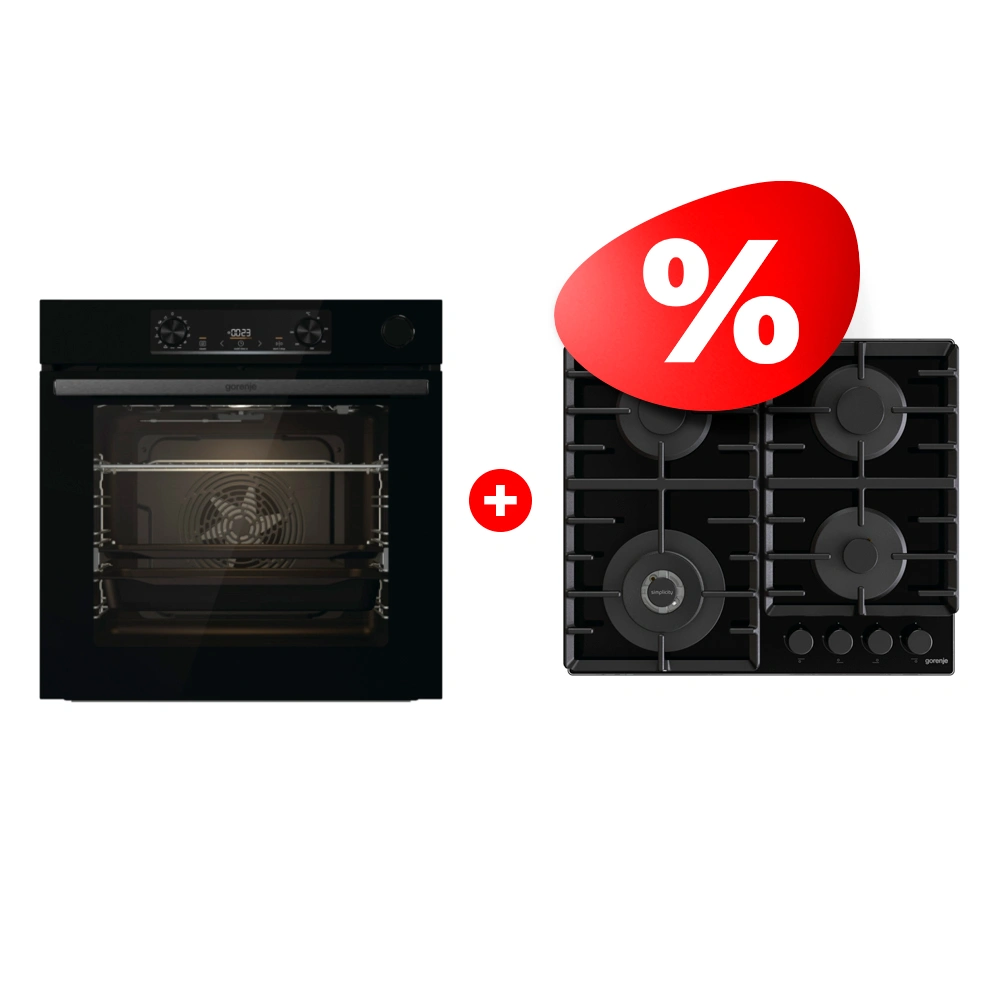 Комплект Газовая варочная поверхность Gorenje GTW642SYB + Встраиваемый духовой шкаф Gorenje BSA6737E15BG 