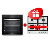 Комплект Газовая варочная поверхность Beko HIAW 64225 SW + Встраиваемый духовой шкаф Beko BBIS13300XMSE 