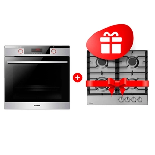 Комплект Газовая варочная поверхность Hansa BHGI630301 + Встраиваемый духовой шкаф Hansa BOEIS696677 