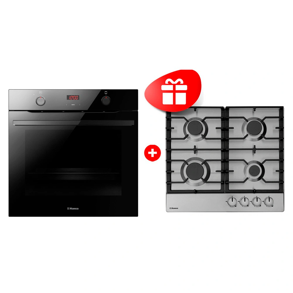 Жиынтық Hansa газ пісіру беті BHGI630301 + Встраиваемый духовой шкаф Hansa BOES684633 