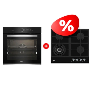 Жиынтық Beko газ пісіру беті HILW 64235 S + Встраиваемый духовой шкаф Beko BBIM13400XCS 