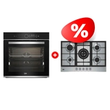 Комплект Газовая варочная поверхность Beko HIAW 75225 SX + Встраиваемый духовой шкаф Beko BBIM13400XCS 