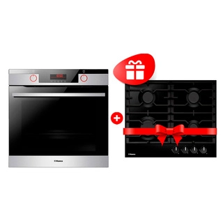 Комплект Газовая варочная поверхность Hansa BHGS630301 + Встраиваемый духовой шкаф Hansa BOEIS696677 