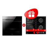 Комплект Газовая варочная поверхность Hansa BHKS610301 + Встраиваемый духовой шкаф Hansa BOEB697688 