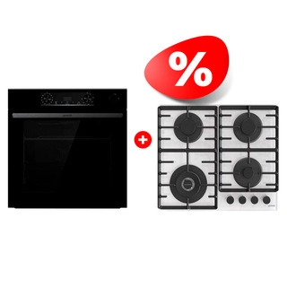 Жиынтық Gorenje газды пісіру беті GTW642SYW + Gorenje кіріктірілетін электр пеші BSA6737E15BG 