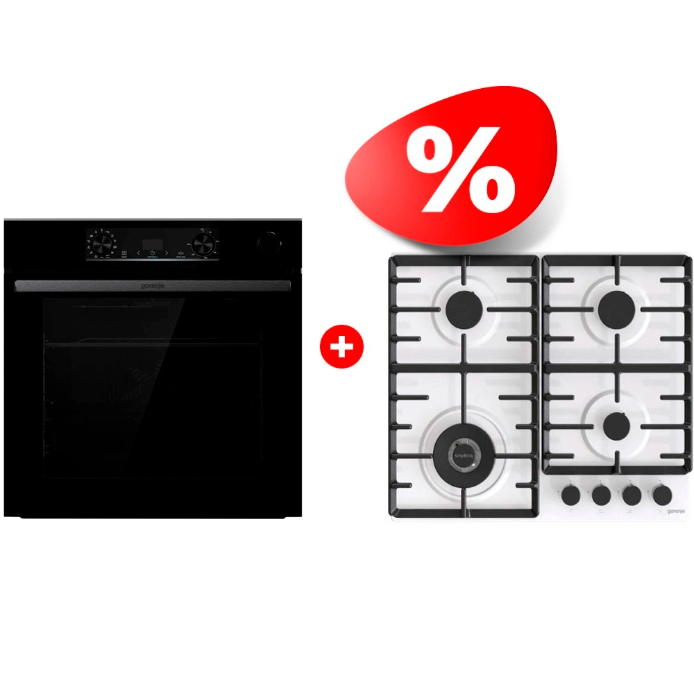 Жиынтық Газовая варочная поверхность Gorenje GW642SYW + Gorenje кіріктірілетін электр пеші BSA6737E15BG 