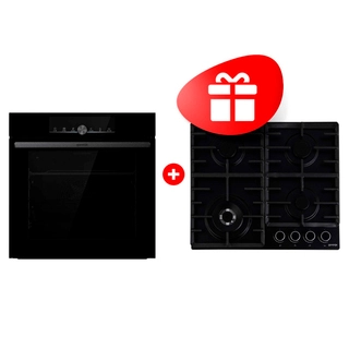 Комплект Газовая варочная поверхность Gorenje GW642AB + Встраиваемый духовой шкаф Gorenje BOS6747A01BG 