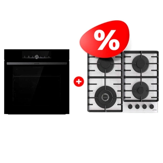 Комплект Газовая варочная поверхность Gorenje GTW642SYW + Встраиваемый духовой шкаф Gorenje BOS6747A01BG 