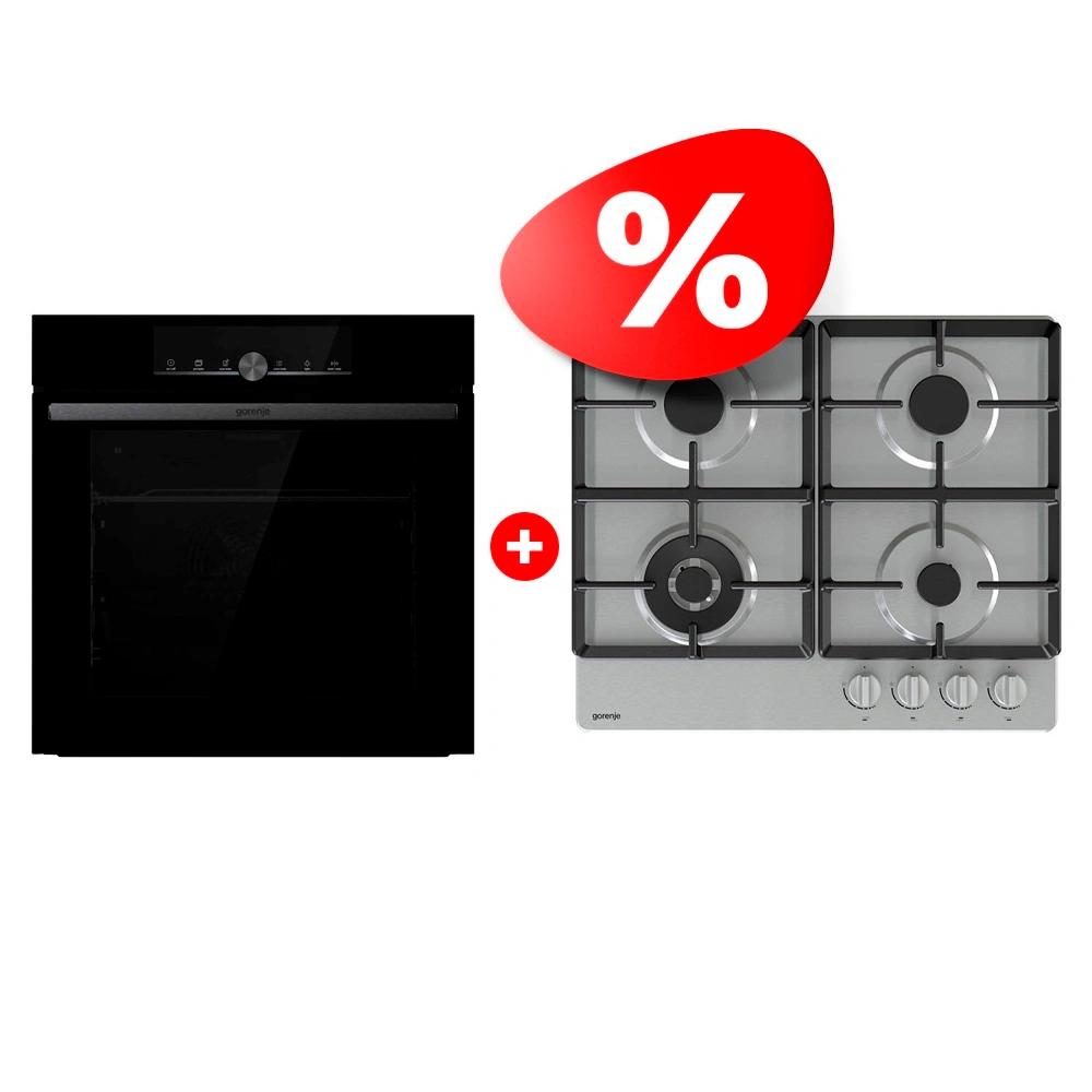Жиынтық Газовая варочная панель Gorenje GW641XHF + Gorenje кіріктірілетін электр пеші BOS6747A01BG 