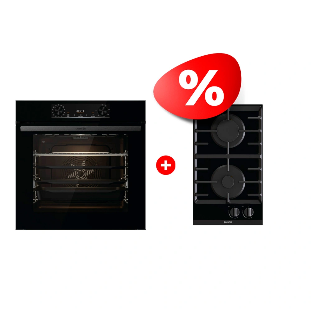 Комплект Газовая варочная поверхность Gorenje GC321B + Встраиваемый духовой шкаф Gorenje BPS6737E14BG 