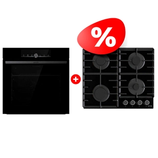 Комплект Газовая варочная поверхность Gorenje GT642AB + Встраиваемый духовой шкаф Gorenje BOS6747A01BG 