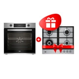 Комплект Газовая варочная поверхность Beko HIAW 64225 SX + Встраиваемый духовой шкаф Beko BBIE12300XD 