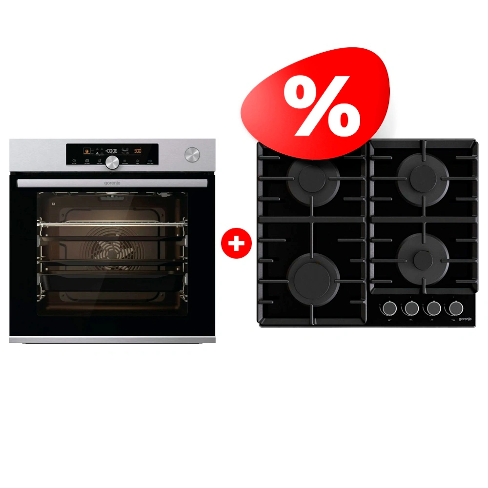 Жиынтық Газовая варочная поверхность Gorenje GT642AB + Gorenje кіріктірілетін электр пеші BSA6747A04X 