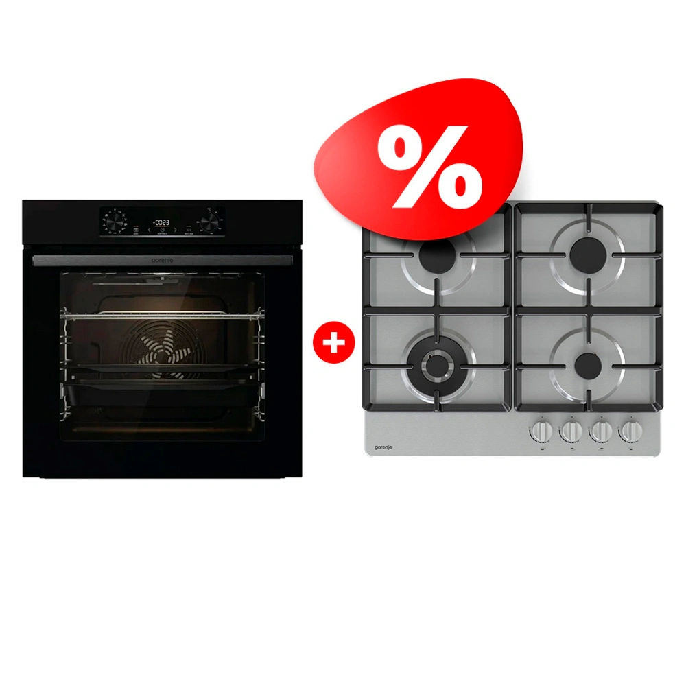 Жиынтық Газовая варочная панель Gorenje GW641XHF + Gorenjie электр пеші BO6737E06B 