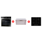 Жиынтық Haier газ пісіру беті HHX-G64CNB + Haier ауа сорғышы HVX-BI662X + Haier кіріктірілген тұмшапеш HOD-PM08VGBX 