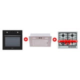 Жиынтық Haier газ пісіру беті HHX-M64CWFX + Haier ауа сорғышы HVX-BI662X + Haier кіріктірілген тұмшапеш HOX-P06HGB 