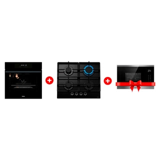 Жиынтық Haier газ пісіру беті HHX-G64CNB + Haier  кіріктірілетін микротолқынды пеші HMX-BTG259X + Haier кіріктірілетін тұмша шкафы HOX-FP3AGB 