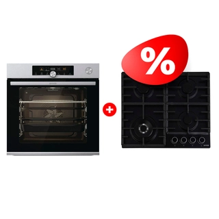 Комплект Газовая варочная поверхность Gorenje GW642AB + Встраиваемый духовой шкаф Gorenje BSA6747A04X 