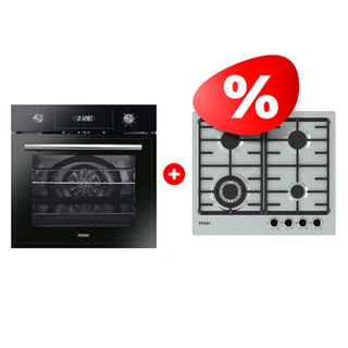 Жиынтық Haier газ пісіру беті HHX-M64CWFX + Haier кіріктірілген тұмшапеш HOD-PF08TGB 
