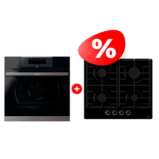 Жиынтық Haier газ пісіру беті HHX-G64CNB + Встраиваемый духовой шкаф Haier HWO60SM5F5B1H 