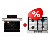 Комплект Газовая варочная поверхность Haier HHX-M64CNX + Встраиваемый духовой шкаф Haier HOX-FP5AWB 