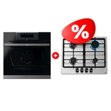 Жиынтық Haier газ пісіру беті HHX-M64CNX + Встраиваемый духовой шкаф Haier HWO60SM5F5B1H 