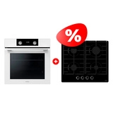 Комплект Газовая варочная поверхность Haier HHX-G64CNB + Встраиваемый духовой шкаф Haier HOQ-K2ANN3WB 