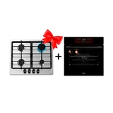 Комплект Газовая варочная поверхность Haier HHX-M64CNX + Встраиваемый духовой шкаф Haier HOX-FP5AGB 