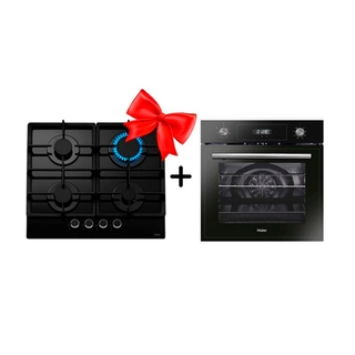 Комплект Газовая варочная поверхность Haier HHX-G64CNB + Встраиваемый духовой шкаф Haier HOD-PM08TGB 
