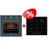 Комплект Газовая варочная поверхность Haier + Встраиваемый духовой шкаф Haier HHX-G64CNB + HOX-C09ATQBB