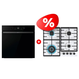 Комплект Газовая варочная поверхность Gorenje + Духовой шкаф Gorenje GW642SYW + BOS6737E20FBG