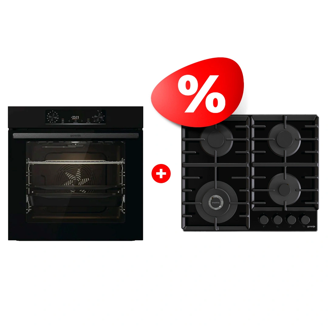 Жиынтық Gorenje газды пісіру беті GTW642SYB + Gorenjie электр пеші BO6737E06B 