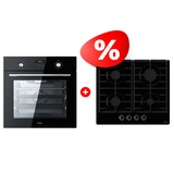 Комплект Газовая варочная поверхность Haier + Встраиваемый духовой шкаф Haier HHX-G64CNB + HOX-P09CGB