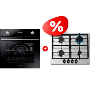 Комплект Газовая варочная поверхность Haier + Встраиваемый духовой шкаф Haier HHX-M64CNX + HOD-P08WGB