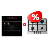 Комплект Газовая варочная поверхность Haier HHX-M64CNX + Встраиваемый духовой шкаф Haier HOX-FP5RAGB 