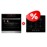 Комплект Газовая варочная поверхность Haier HHX-G64CNB + Встраиваемый духовой шкаф Haier HOX-FP5RABX 