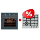 Комплект Газовая варочная поверхность Haier HHX-M64CWFX + Встраиваемый духовой шкаф Haier HOX-C09ATQBB 