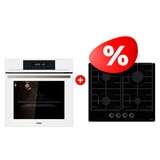 Жиынтық Haier газ пісіру беті HHX-G64CNB + Haier кіріктірілетін тұмша шкафы HOX-FP3AWB 