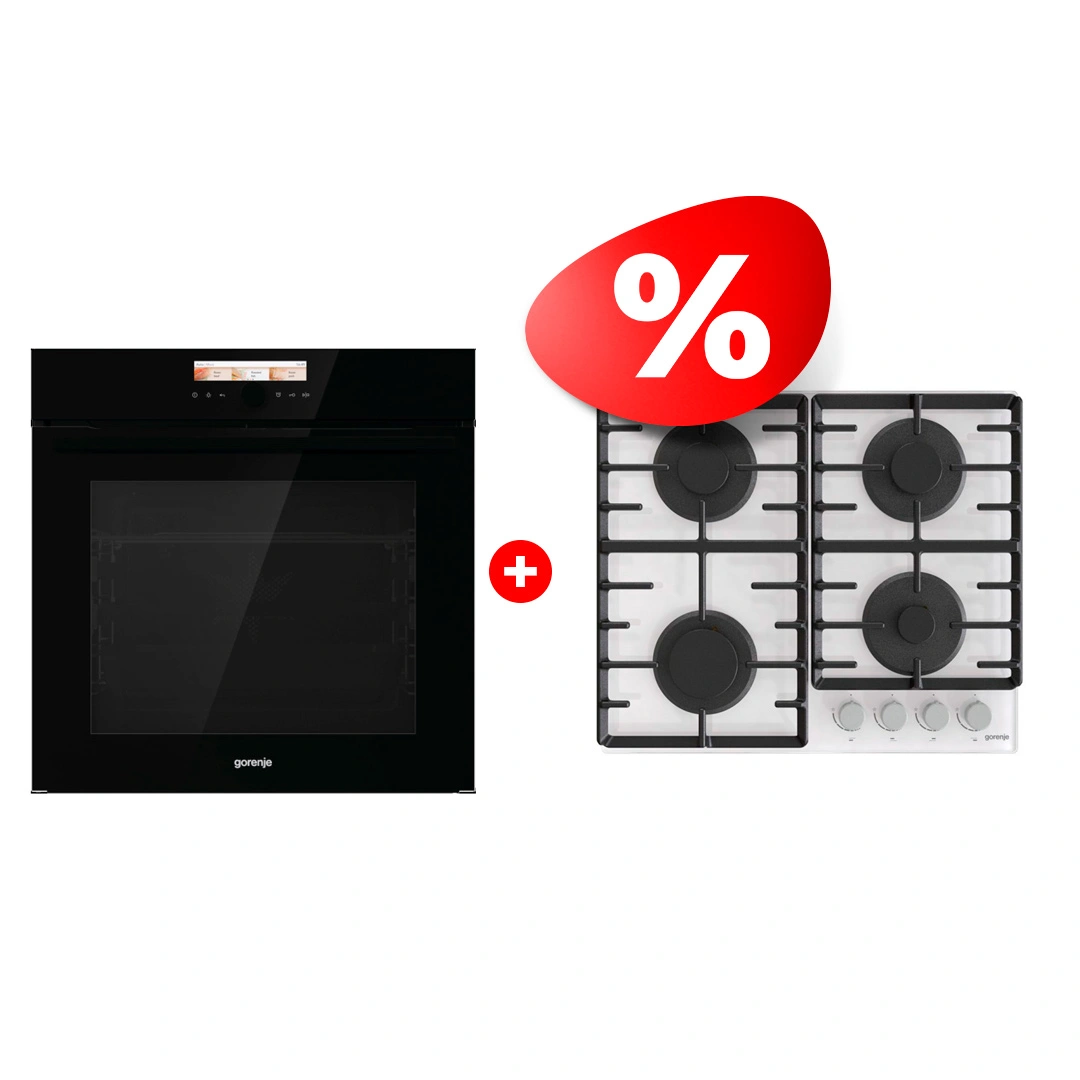 Жиынтық Gorenje газды пісіру беті GT642AXW + Встраиваемый духовой шкаф Gorenje BOP798S37BG 