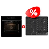 Комплект Газовая варочная поверхность Gorenje G642AB + Встраиваемый духовой шкаф Gorenje BO6737E02BG