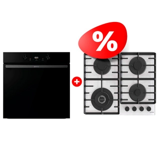 Жиынтық Gorenje газды пісіру беті GTW642SYW + Духовой шкаф Gorenje BOS6737E20FBG 